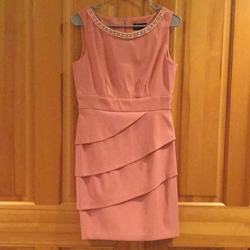 Salmon colored sheath dress